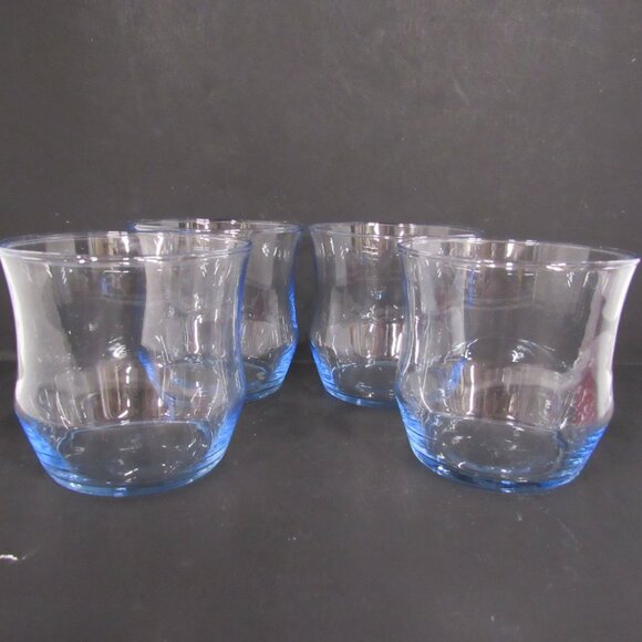 Vintage Libbey Impromptu Azure Misty Blue 3 1/2 Inch Rocks Glass Set of 4 - Picture 9 of 9
